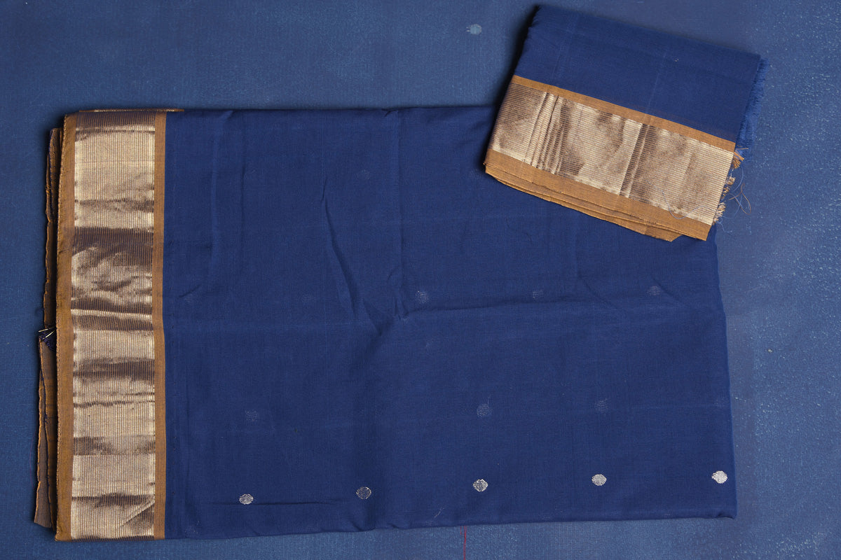 Shop stunning blue paithani cotton saree online in USA with parrot motif pallu. Enrich your ethnic wardrobe with traditional Indian sarees, designer sarees. embroidered sarees, pure silk sarees, handwoven sarees, Kanchipuram saris, Banarasi sarees from Pure Elegance Indian saree store in USA.-blouse