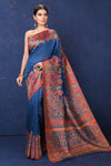 Shop stunning blue Kani tussar muga silk saree online in USA with Kani border. Buy latest designer sarees, handloom saris, embroidered sarees, Bollywood sarees, fancy sarees for special occasions from Pure Elegance Indian fashion store in USA. Shop soft silk sarees, pure Banarasi sarees, cotton sarees, georgette sarees. -full view