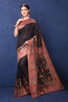 Shop stunning black tussar muga silk saree online in USA with Kani border. Buy latest designer sarees, handloom saris, embroidered sarees, Bollywood sarees, fancy sarees for special occasions from Pure Elegance Indian fashion store in USA. Shop soft silk sarees, pure Banarasi sarees, cotton sarees, georgette sarees. -full view