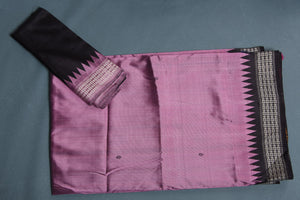 Buy stunning lavender Behrampur silk saree online in USA with thread work border and mutlicolor pallu. Enrich your ethnic wardrobe with traditional Indian sarees, designer sarees. embroidered sarees, pure silk sarees, handwoven sarees, Kanchipuram sarees, Banarasi saris from Pure Elegance Indian saree store in USA.-blouse