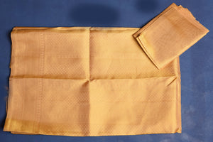 Buy stunning beige golden Kanjivaram silk sari online in USA. Flaunt your ethnic style at weddings and festive occasions in exquisite Indian sarees, Kanjeevaram sarees, handloom sarees, designer sarees, embroidered sarees from Pure Elegance Indian saree store in USA.-blouse