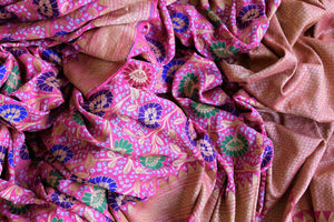 Shop beautiful pink georgette Bandhani saree online in USA with zari border. Add an elegant touch to your style with bandhej sarees, georgette saris, embroidered sarees, printed sarees, desinger sarees in USA from Pure Elegance Indian fashion store in USA.-details