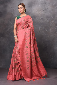 Shop stunning dark pink printed Patola saree online in USA. Keep your ethnic wardrobe up to date with latest designer sarees, pure silk sarees, handwoven sarees, tussar silk sarees, embroidered sarees, chiffon saris from Pure Elegance Indian saree store in USA.-full view