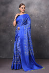 Shop stunning royal blue printed Patola saree online in USA. Keep your ethnic wardrobe up to date with latest designer sarees, pure silk sarees, handwoven sarees, tussar silk sarees, embroidered sarees, chiffon saris from Pure Elegance Indian saree store in USA.-full view\