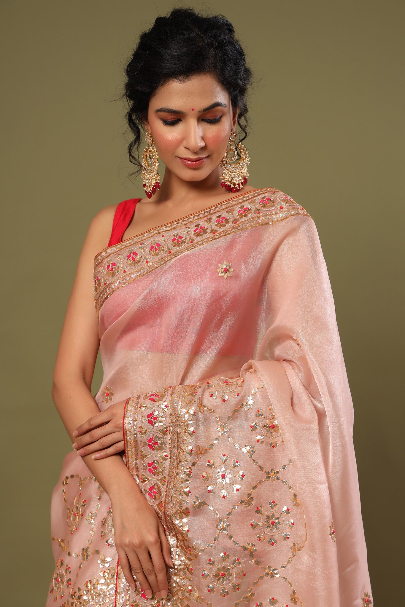 Shop light pink hand embroidery organza sari online in USA. Make a fashion statement at weddings with stunning designer sarees, embroidered sarees with blouse, wedding sarees, handloom sarees from Pure Elegance Indian fashion store in USA.-embroidery