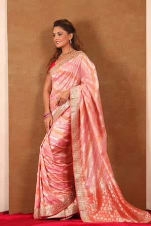 Buy Online Lilac Embroidered Organza Saree with Heavy Embroidery Blouse –  Pure Elegance