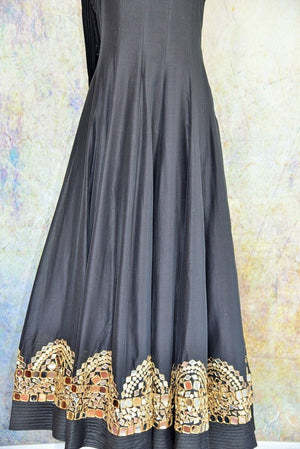 500859 Shop this ethnic Indian Pure Elegance black anarkali suit online or from our store near NYC. It is perfect for any wedding, reception, sangeet or engagement party. Skirt View.
