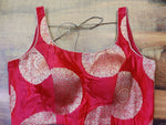 50Y051-RO Red Banarasi Silk Designer Saree Blouse