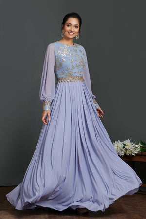 Tapeta Silk Party Wear Ladies Full Sleeves Designer Gown at Rs 2450 in  Ludhiana