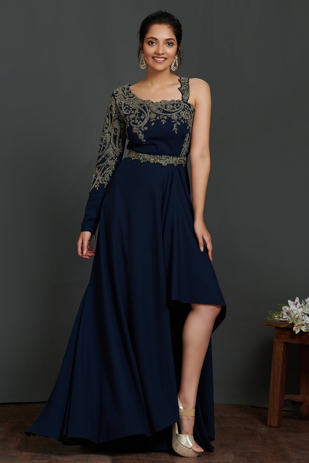 Royal Blue Evening Dresses Black | Royal Blue Party Evening Dress - Blue  Neck Evening - Aliexpress