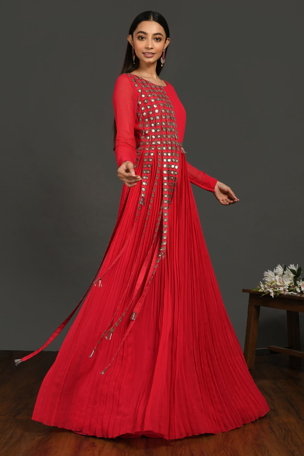 Buy Beige Golden Multi Embroidered Wedding Anarkali Gown In USA, UK,  Canada, Australia, Newzeland online