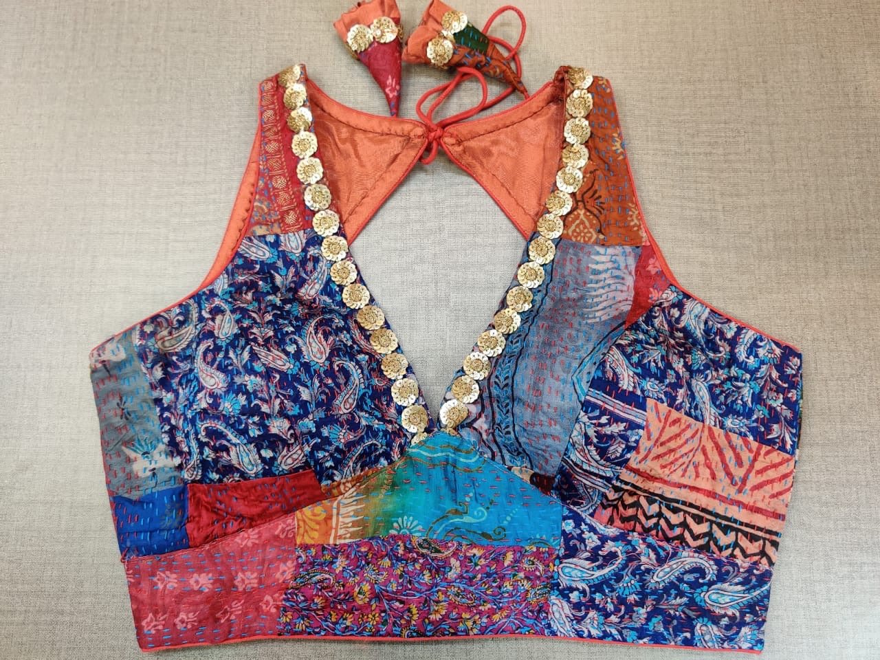 50X150b-RO kantha Work Designer Saree Blouse