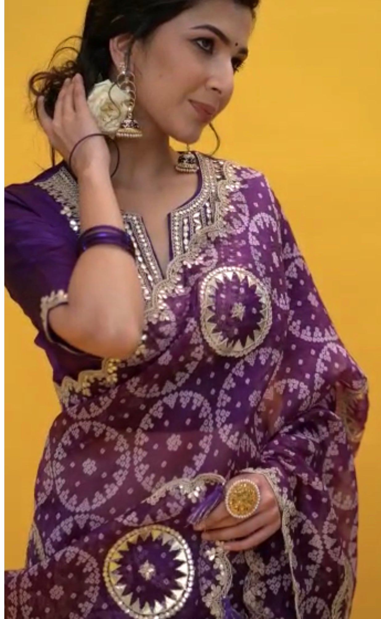 90J100A organza sari with blouse