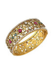Shop Amrapali stunning gold plated jadau bangle online in USA from Amrapali. Enrich your sarees and suit with an exquisite range of gold plated jewelry, necklaces, earrings, fashion jewelry from Pure Elegance Indian fashion store in USA.-front
