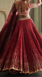300077A- Crushed Silk with embroidered Lehenga with Dupatta
